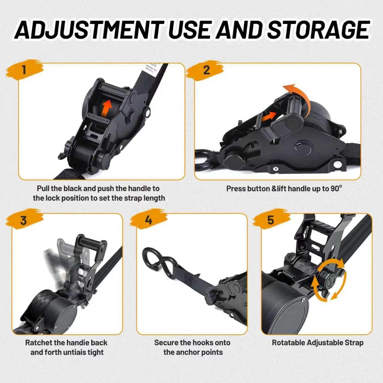 Thumbnail 4 de 1800LB Retractable Ratchet Straps 🚚