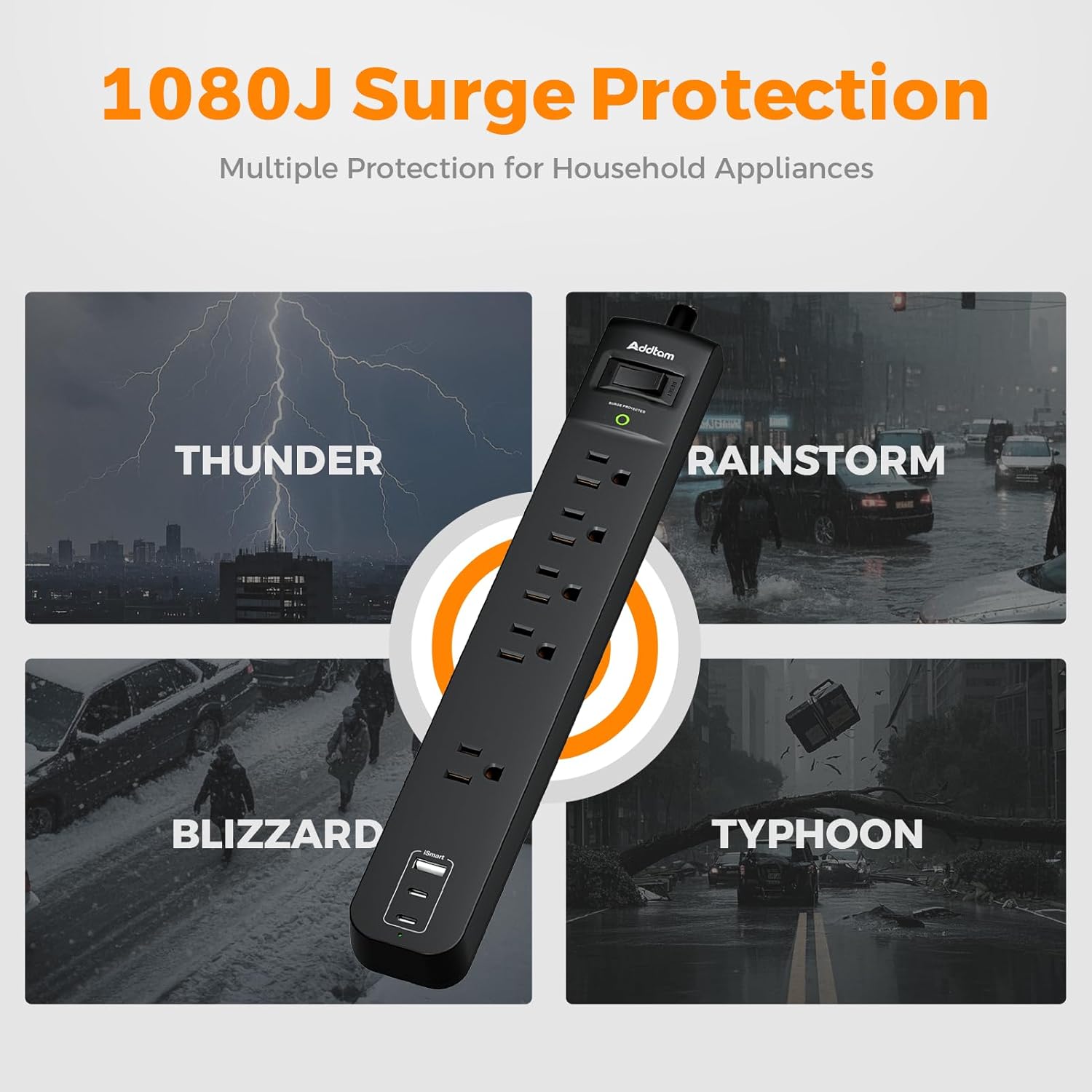 Thumbnail 5 de Power Strip Surge Protector 1875W, 2 Pack 🔌