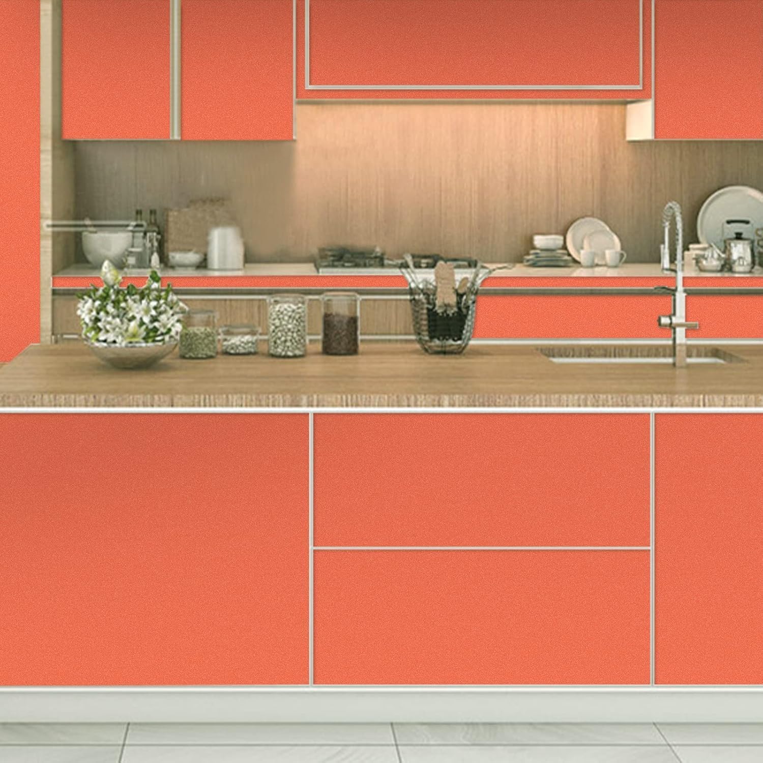 Thumbnail 3 de Hode Klebefolie Orange Glitzer 40cm x 3m
