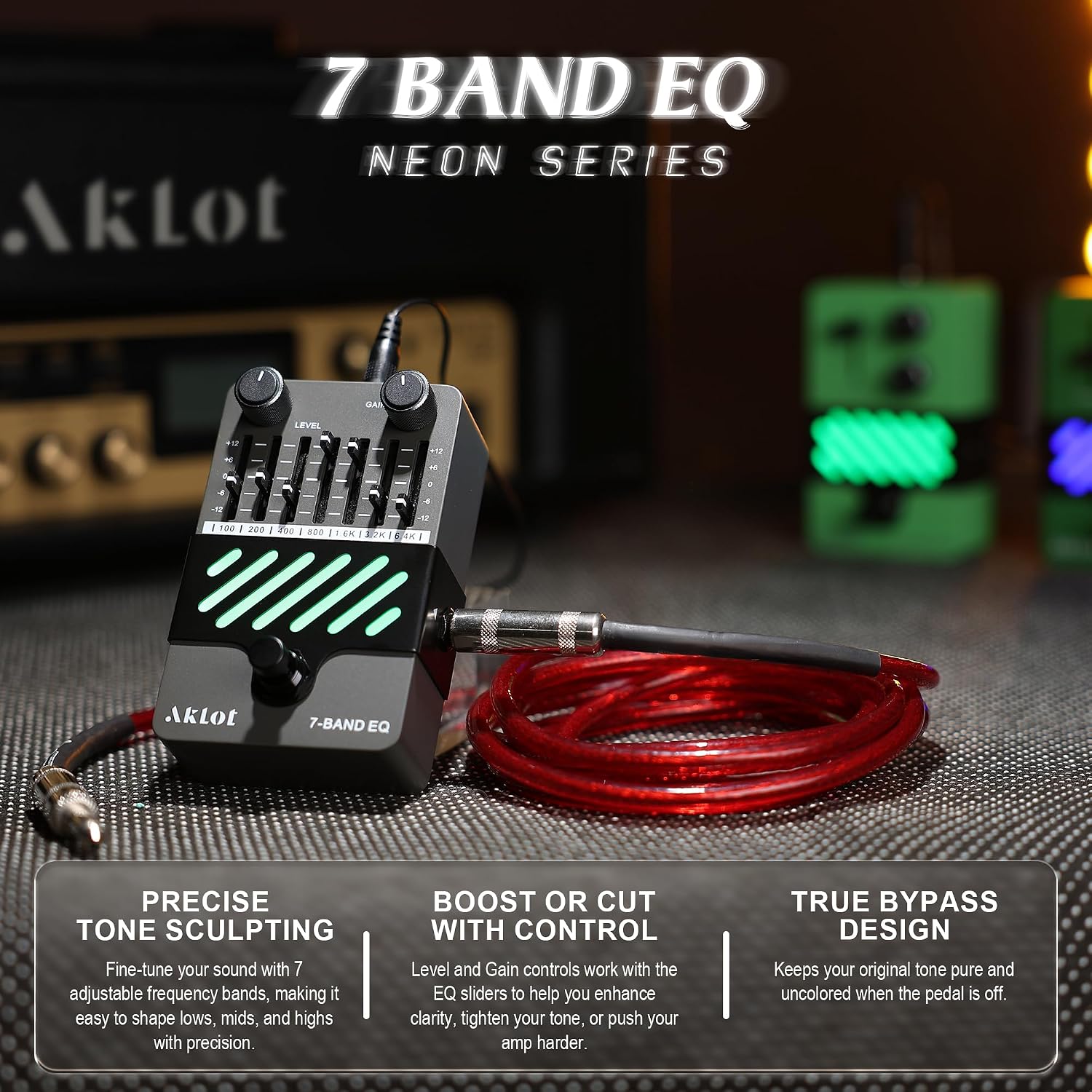 Detalle de AKLOT Guitar Equalizer Pedal, 7-Band