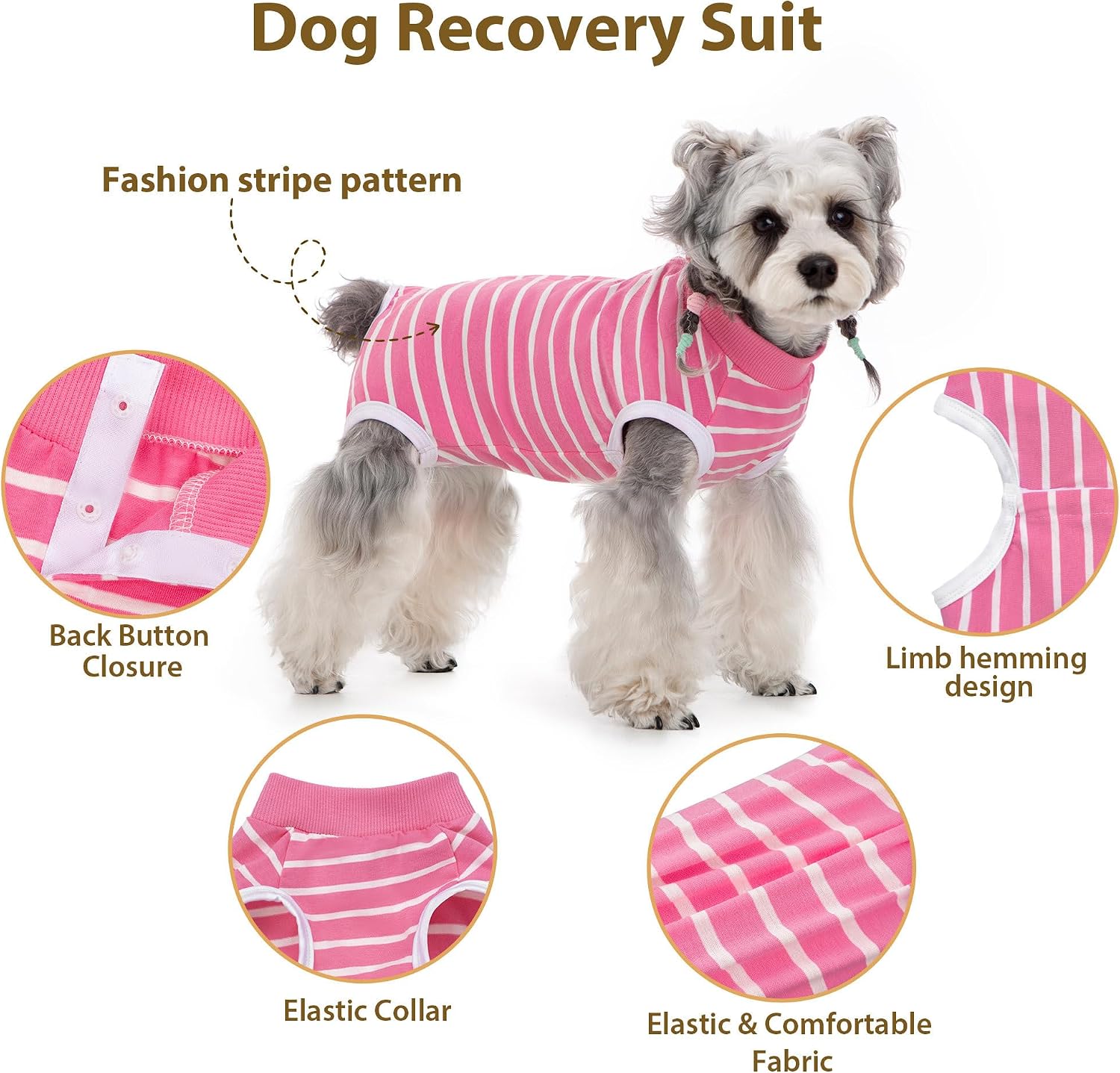 Detalle 2 de PawSailor Striped Dog Surgery Suit