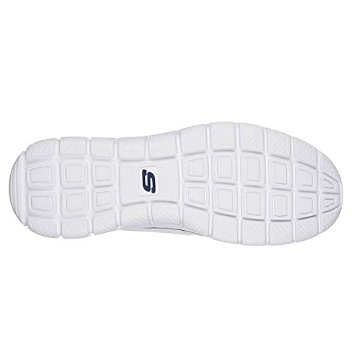 Detalle de Skechers Track Scloric para hombre – White Leather Mesh Pu Navy Trim, 42.5 EU