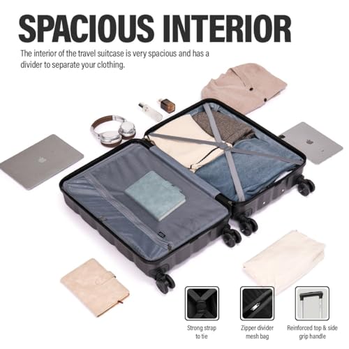 Detalle de ATX Luggage 55x36x20cm Cabin Suitcase: Super Lightweight 21-Inch Carry-On