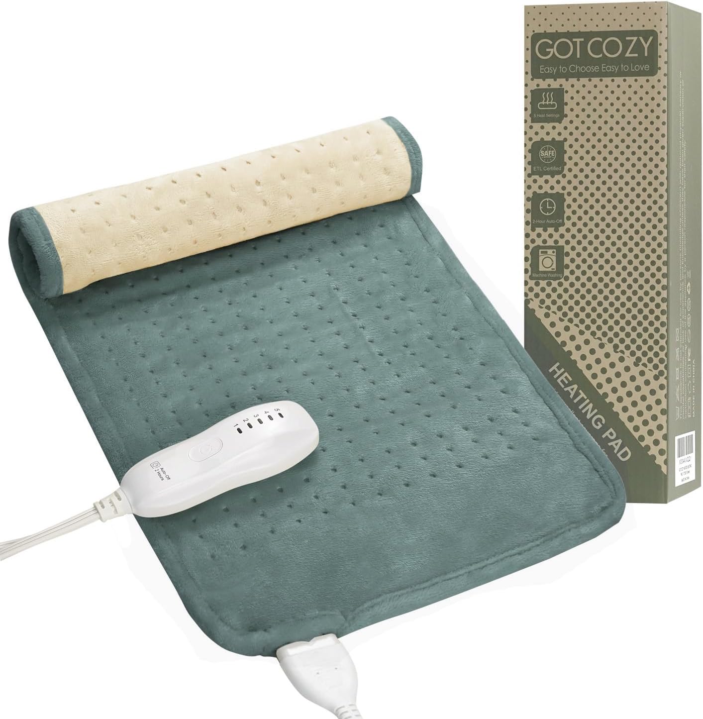 Detalle de GOTCOZY HP-B-6030 Heating Pad, 12 x 24 in, 5 Heat Settings