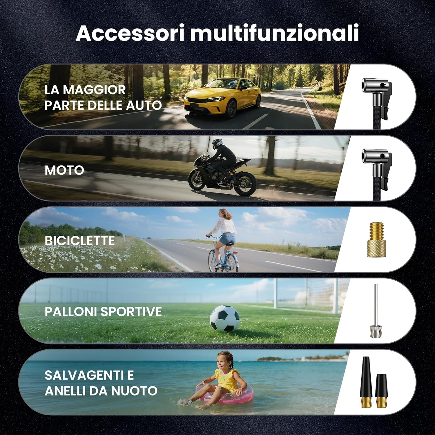 Thumbnail 6 de Ipflin Compressore Aria Portatile Senza Fili – 150 PSI, 22 L/min, Ricaricabile con Spegnimento Automatico