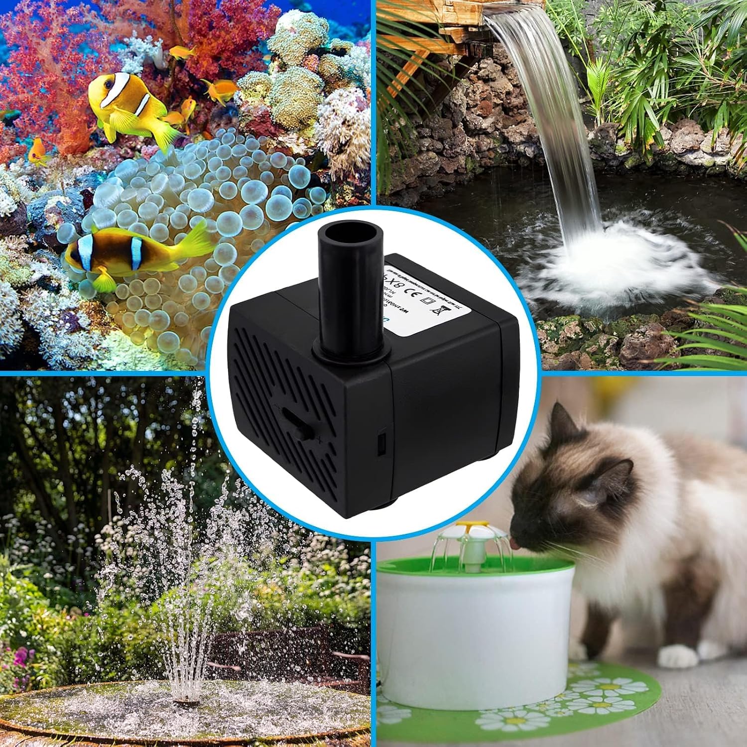 Thumbnail 6 de Awroutdoor Tauchpumpe 5W – Ultraleise 350 L/h Wasserpumpe für Teich, Aquarium und Gartenbrunnen