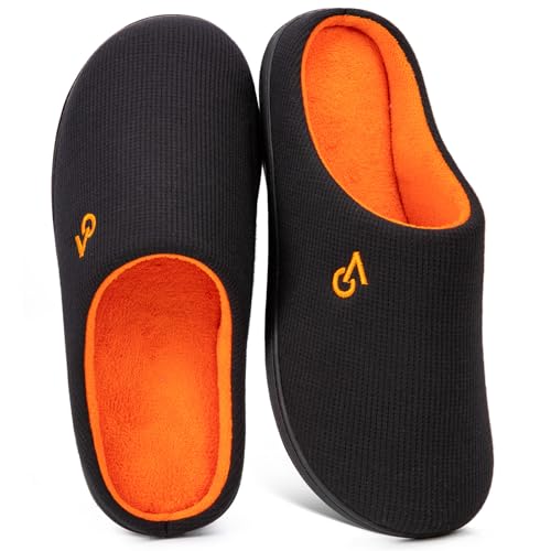 Detalle de VeraCosy Men's Two-Tone Memory Foam Slippers (Orange) – 10/11 UK