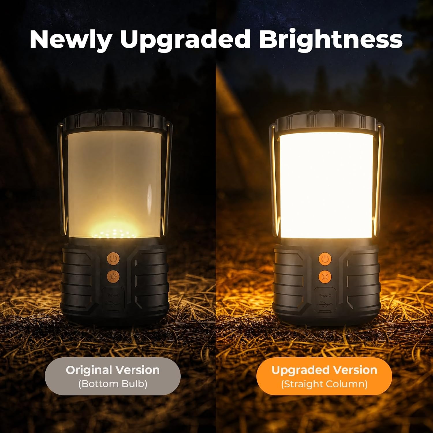 Detalle de Rechargeable LED Camping Lantern with 5000mAh Battery, 3 Colours & IPX4 Waterproof (Power Bank Design)