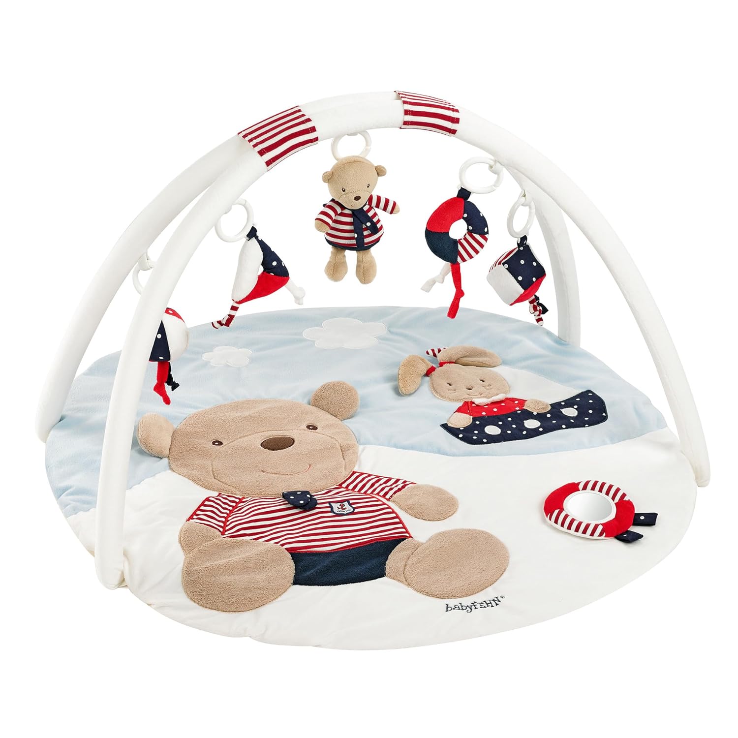 Detalle de Fehn 3-D-Activity-Decke Ocean Club – Spielbogen mit 5 abnehmbaren Spielzeugen, 0+ Monate