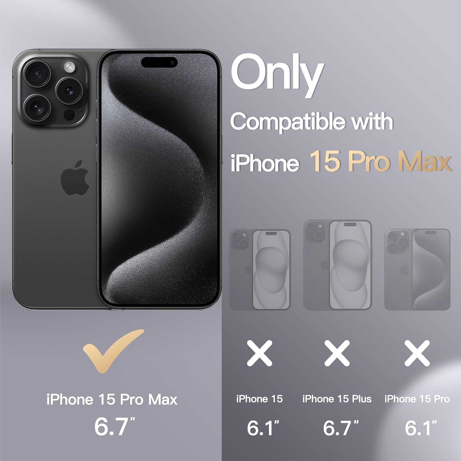Detalle 2 de JETech silikonskal för iPhone 15 Pro Max, svart med mikrofiberfoder