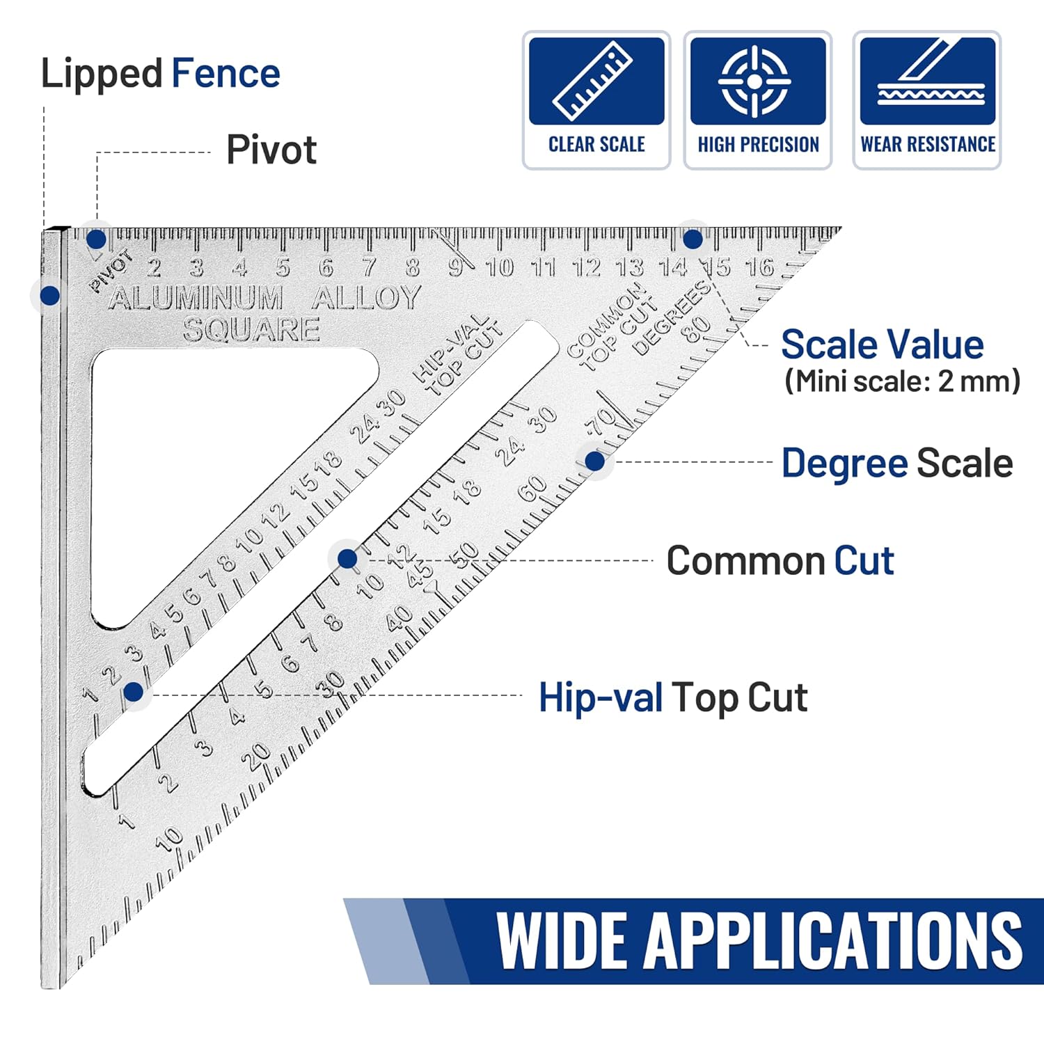 Detalle de WORKPRO 180 mm Speed Square and 300 mm Combination Square Set