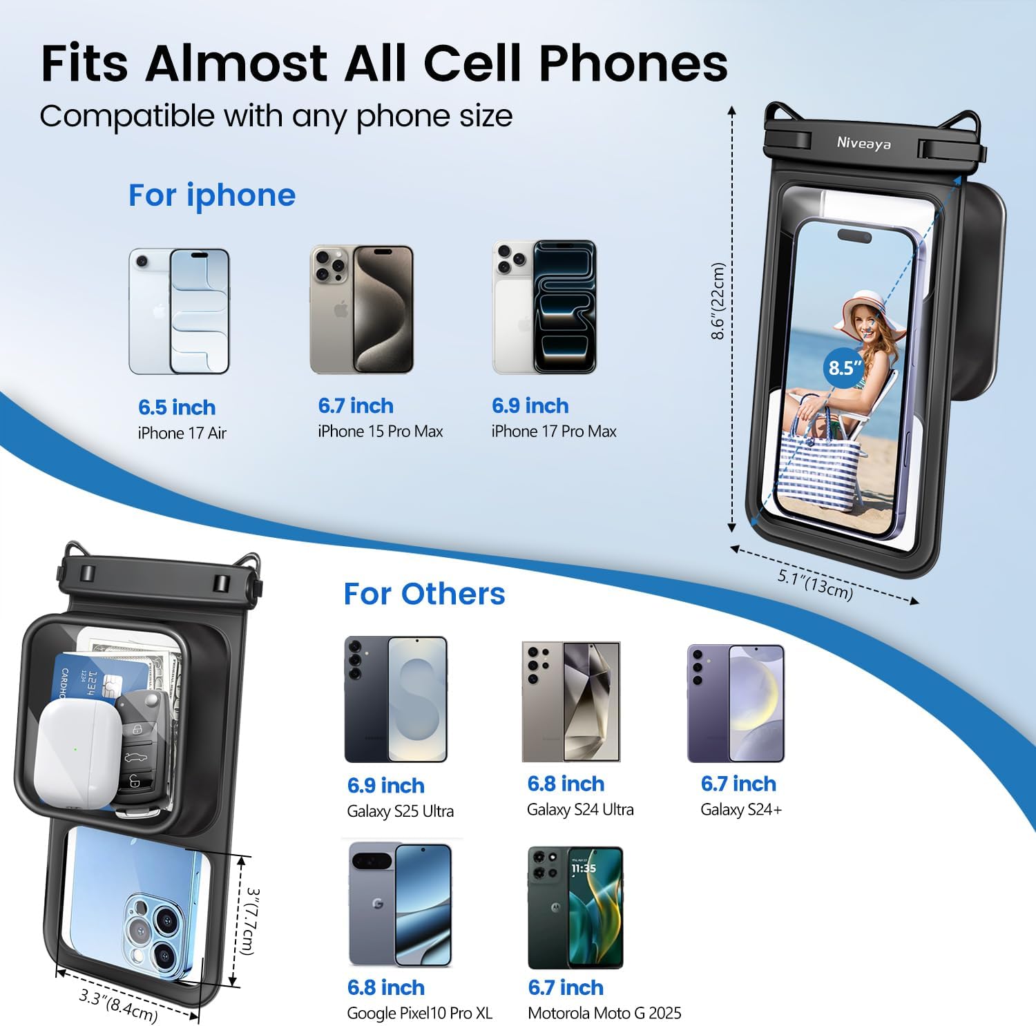 Detalle 1 de Niveaya Floatable Waterproof Phone Pouch 8.5 inch