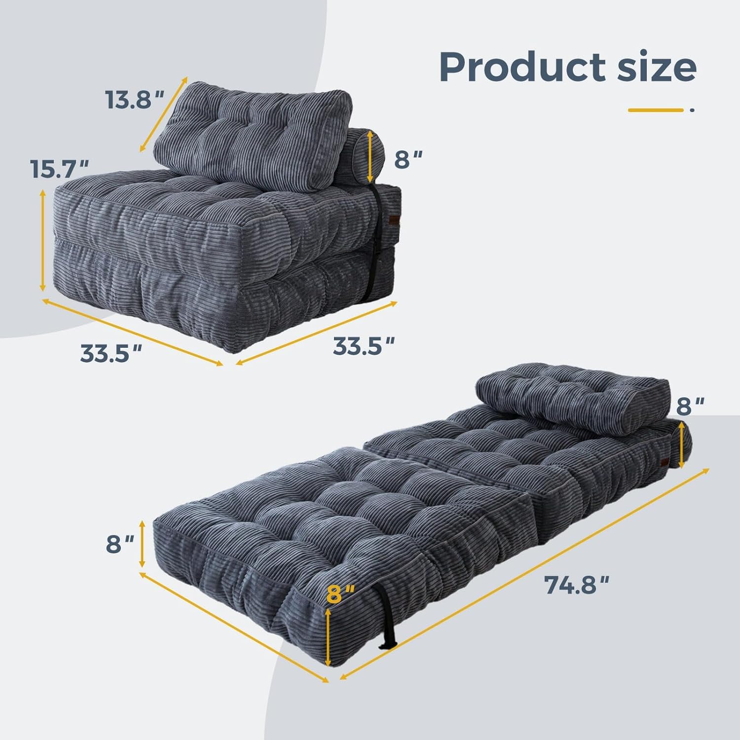 Thumbnail 1 de MAXYOYO Folding Sofa Bed single convertible sleeper chair 🛋