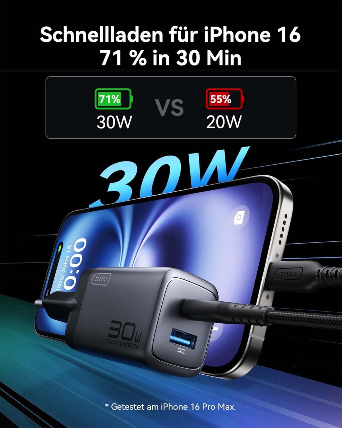 Thumbnail 1 de INIU 30W USB-C Ladegerät (2er-Set) mit GaN & Kabel – für gleichzeitiges Laden von zwei Geräten