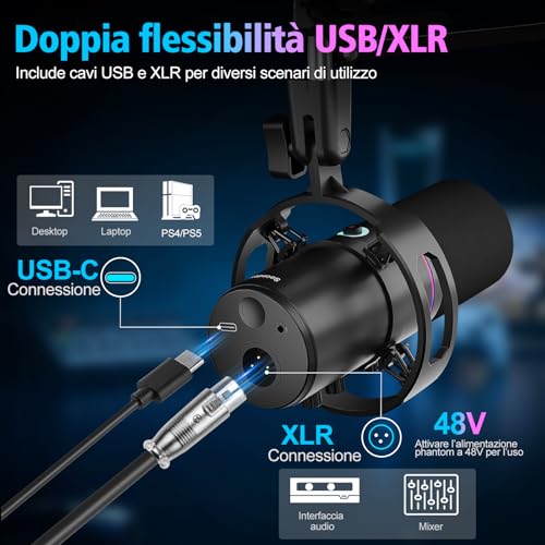Detalle 2 de Socodox - Microfono da Gaming XLR/USB con Braccio Articolato per lo Streaming