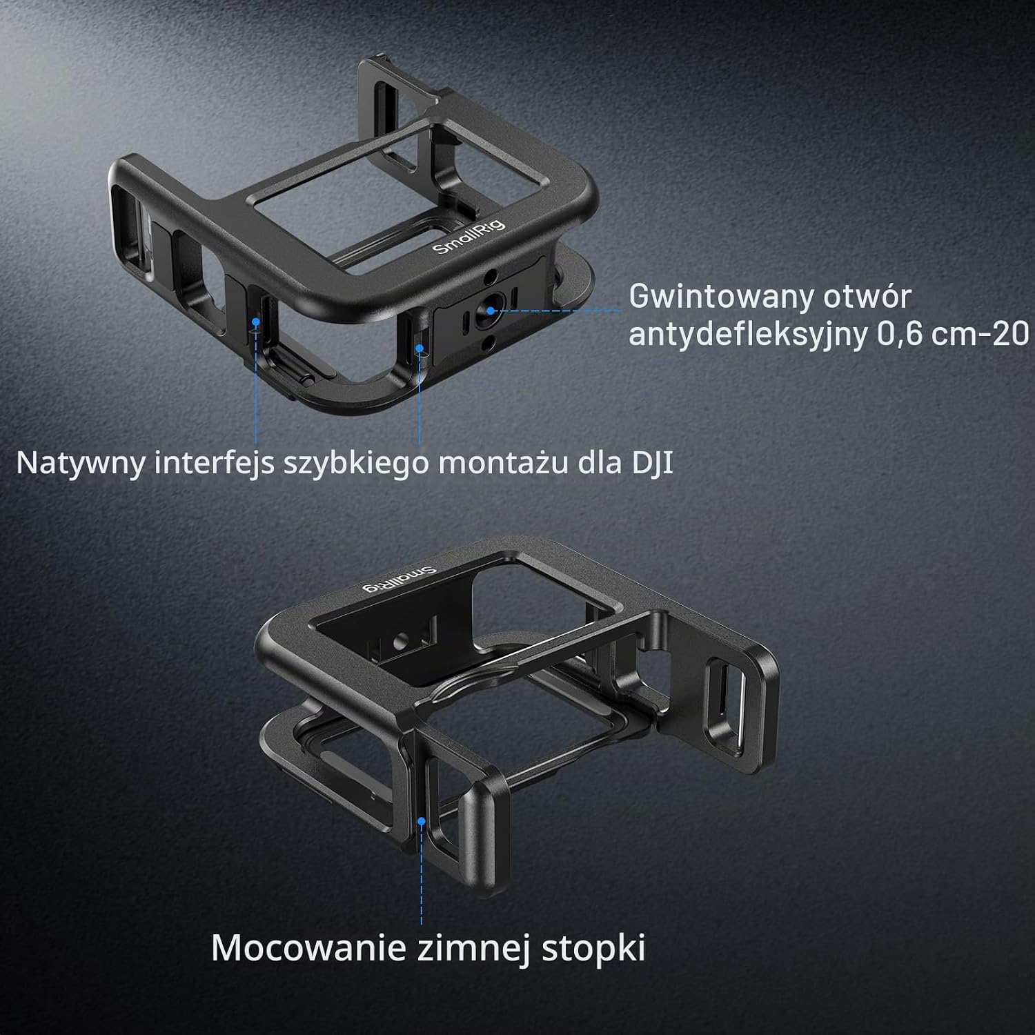 Detalle 1 de SMALLRIG 5764 półklatka do DJI Osmo Nano z gwintem 1/4"-20 i zimną stopką