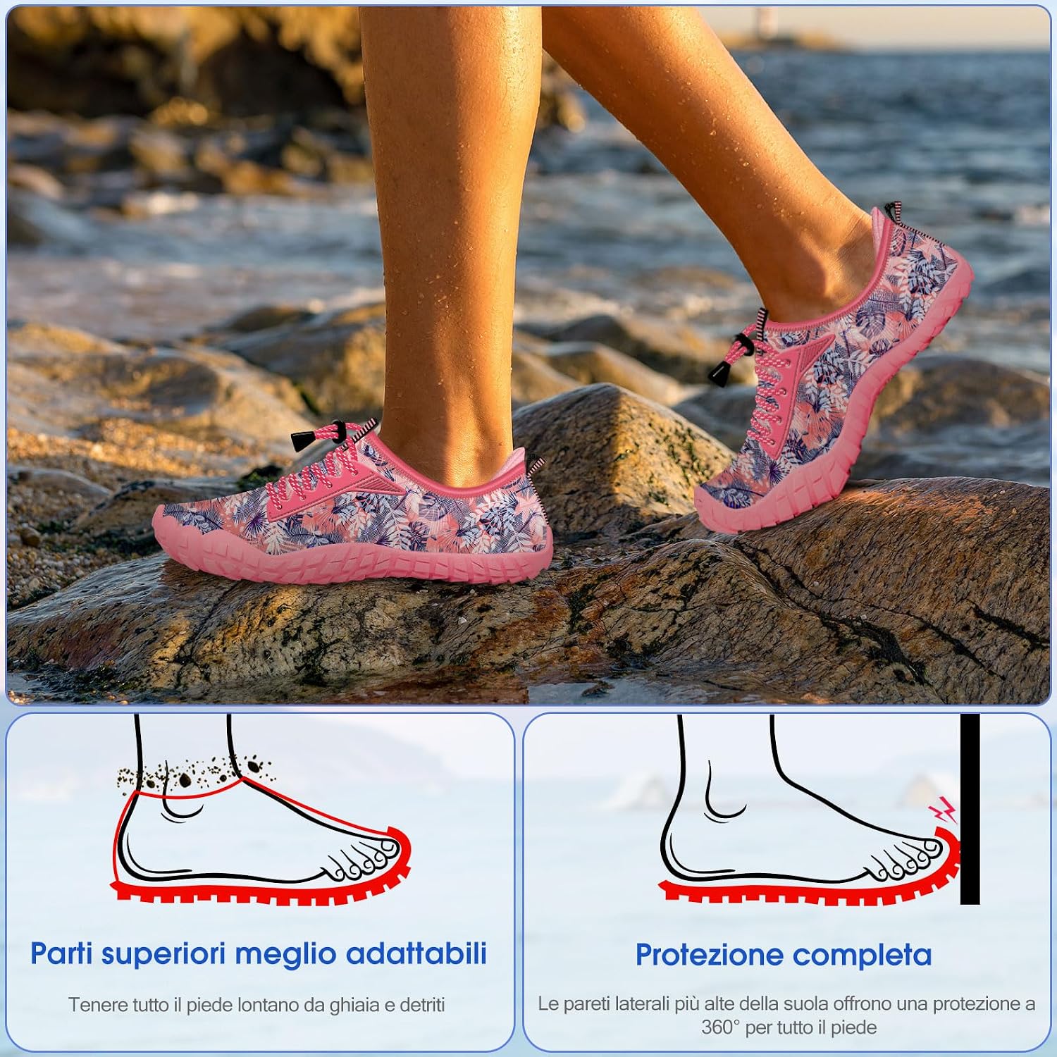 Detalle 2 de Built-in Heel Grips Water Shoes for Kids with Wide Toe Box — All-Terrain Outdoor Fun
