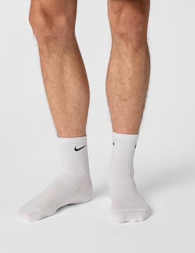 Detalle 2 de Nike U NK Everyday Ltwt Crew 3Pr Socks para Hombre – White/Black