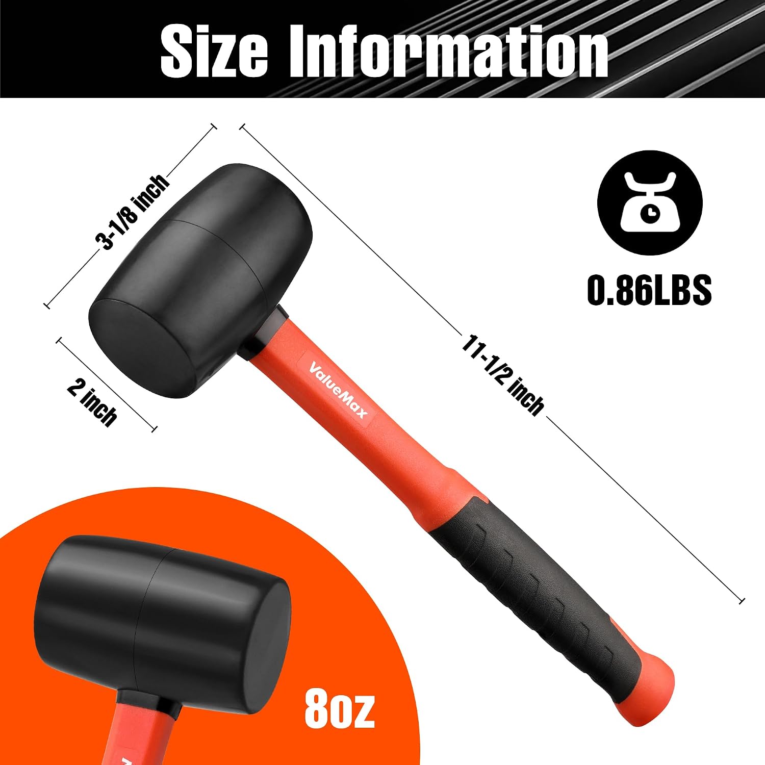 Detalle 1 de ValueMax Rubber Mallet, 8 oz