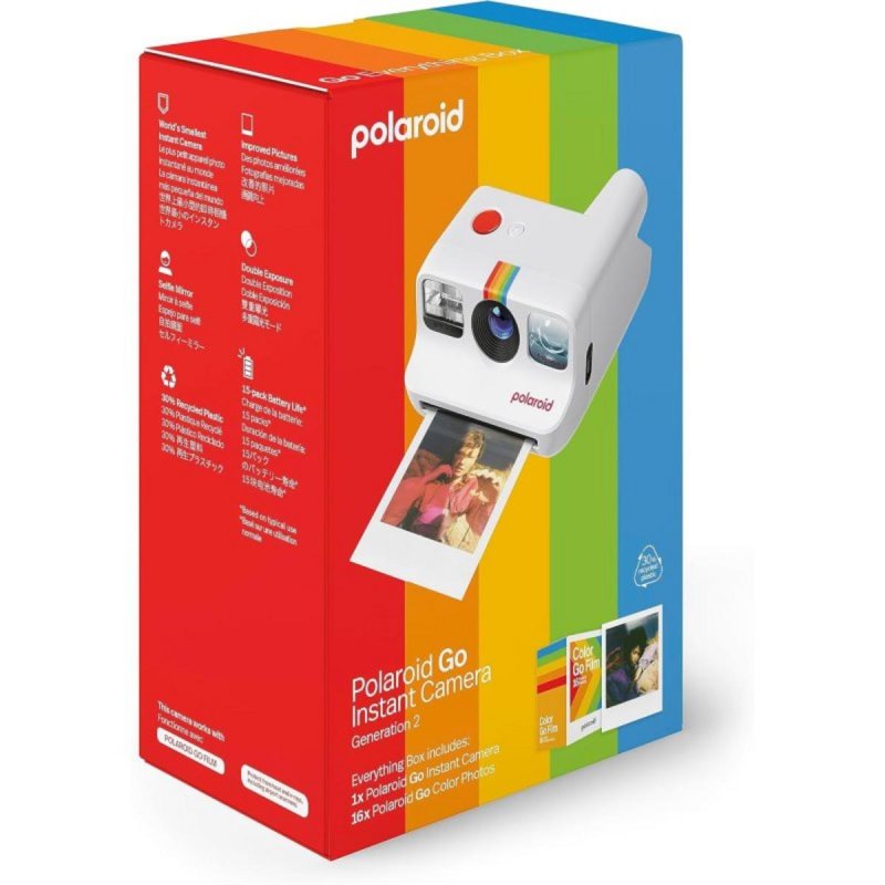 Thumbnail 3 de Polaroid Go Gen 2 Blanca: cámara instantánea portátil con apertura F9–F42 y doble exposición