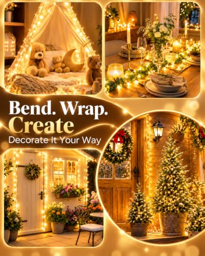 Detalle de LEEDLIT Fairy Lights Battery Operated – 20m, 200 LEDs, 8 Modes