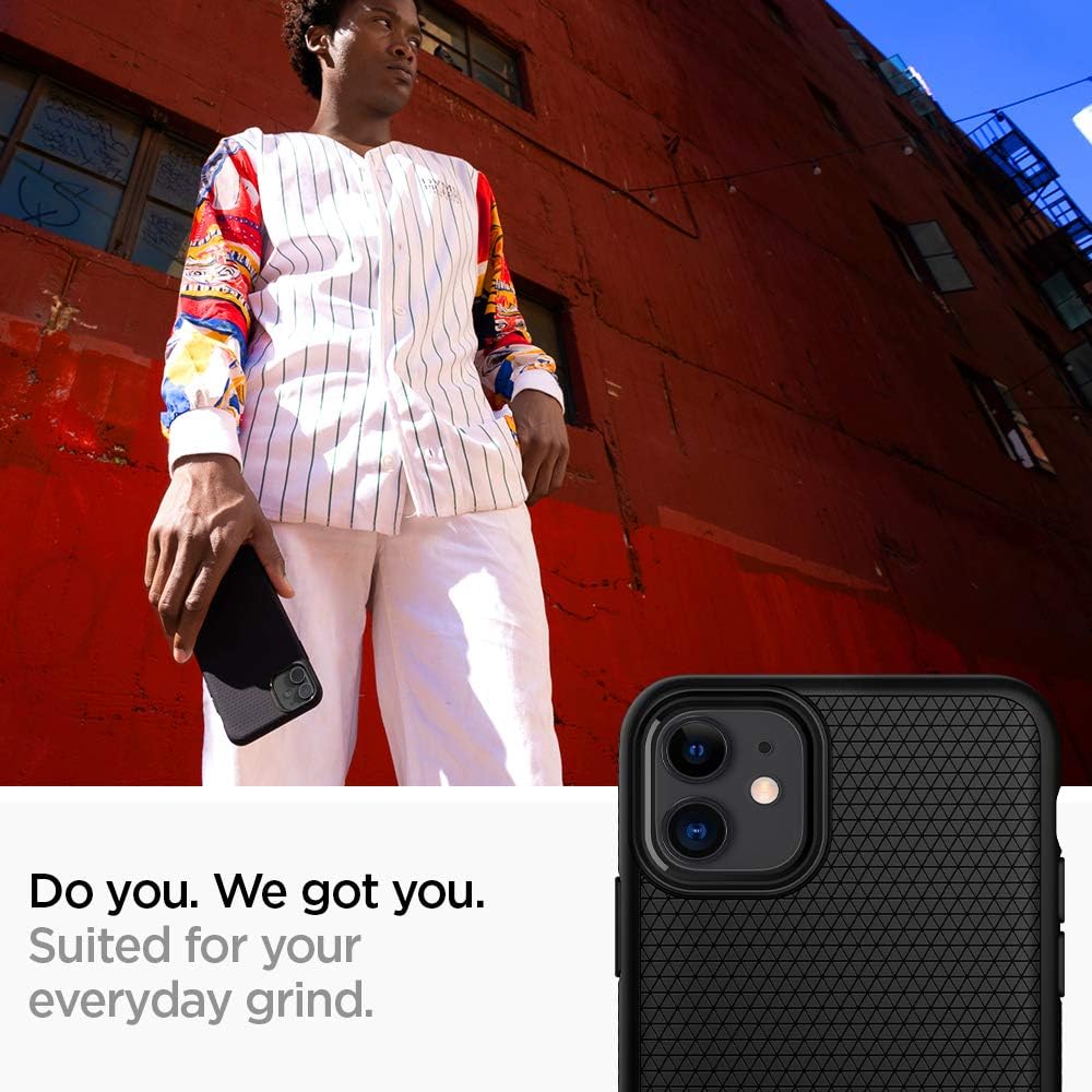 Detalle de Spigen Liquid Air pour iPhone 11 – coque noire mate en polyuréthane thermoplastique
