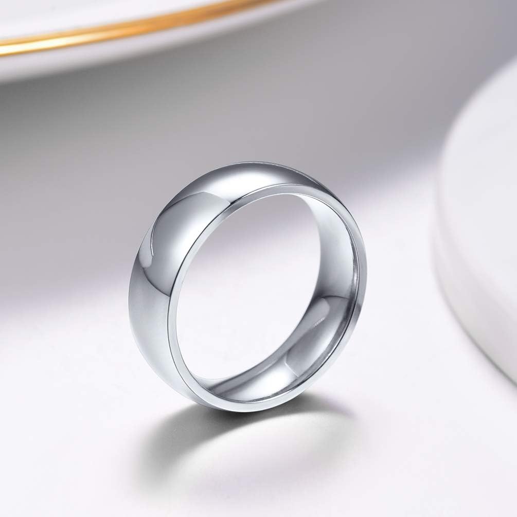 Thumbnail 5 de PROSTEEL Bague en Acier Inoxydable Plaqué Or – Anneau simple 2/4/6/8 mm, Tailles 47–69