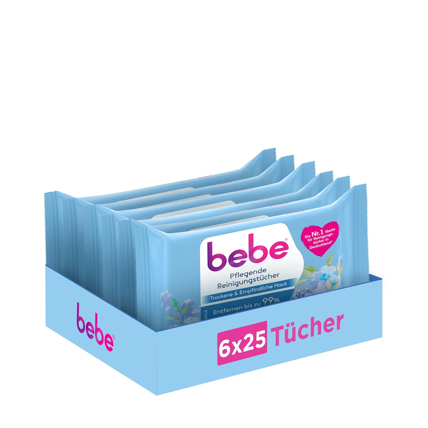 Detalle de bebe Pflegende Reinigungstücher (6 x 25) – Mizellentechnologie, 99% wasserfestes Make-up entfernen