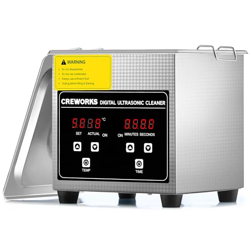 Detalle de CREWORKS Ultrasonic Cleaner with Digital Timer & Heater 1.3L
