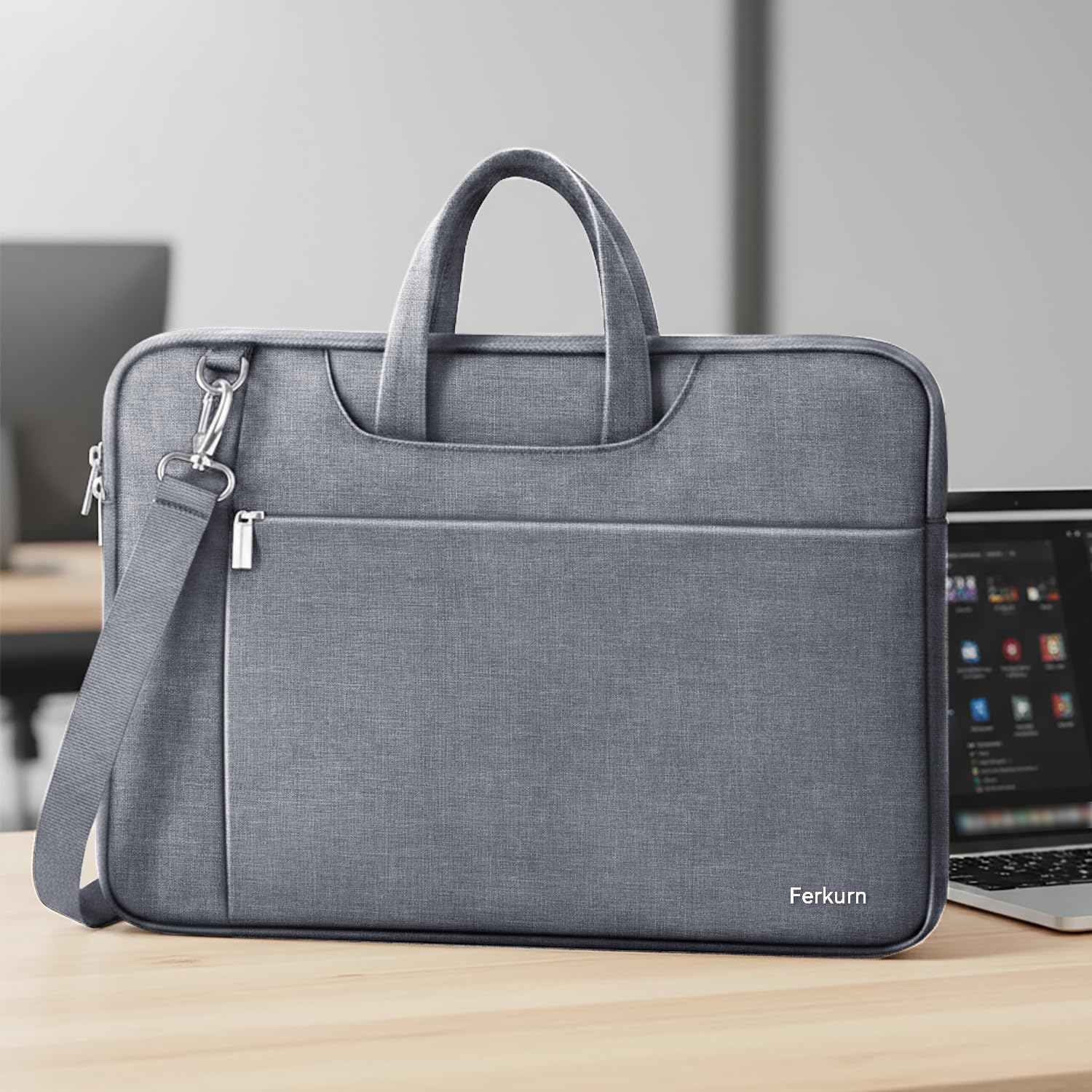 Detalle de Ferkurn laptop bag 15.6 inch grey sleeve