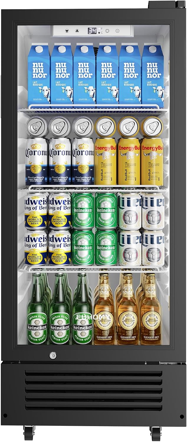 Detalle de EUHOMY CDR004-6 Beverage Refrigerator, 6 Cu. Ft., Glass Door and Lock