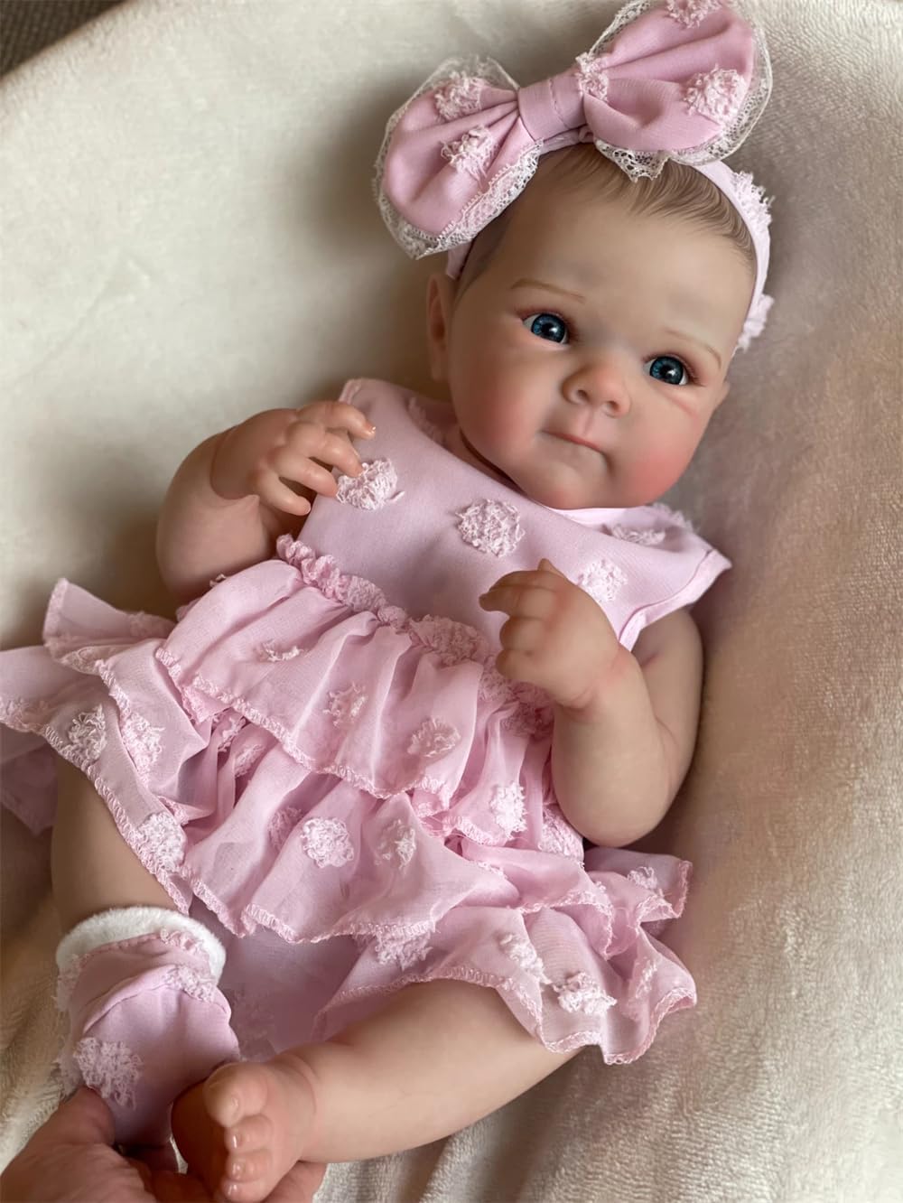 Detalle de Tudofttg Reborn Baby 2504 – realistyczna lalka 48 cm z pełnego winylu