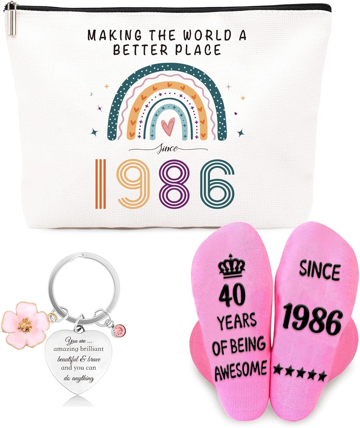 Thumbnail 4 de 11th Birthday Gifts for Girls Set: Cute Makeup Bag, Funny Socks & Inspirational Keychain (3PCS) for Daughters, Granddaughters or Nieces