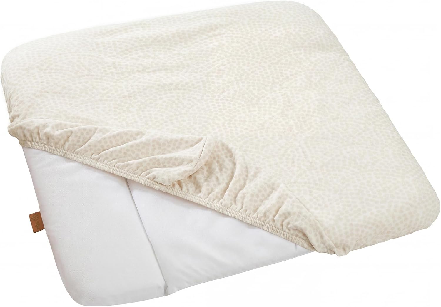 Detalle 2 de roba 308016G281 aankleedkussenhoes Seashells Oyster, 80% biologisch katoen