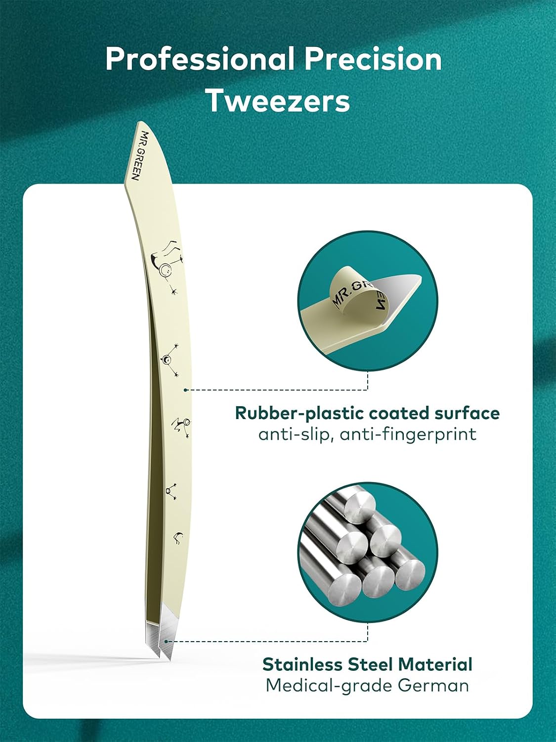 Thumbnail 5 de MR.Green Tweezers Precision slanted eyebrow plucker