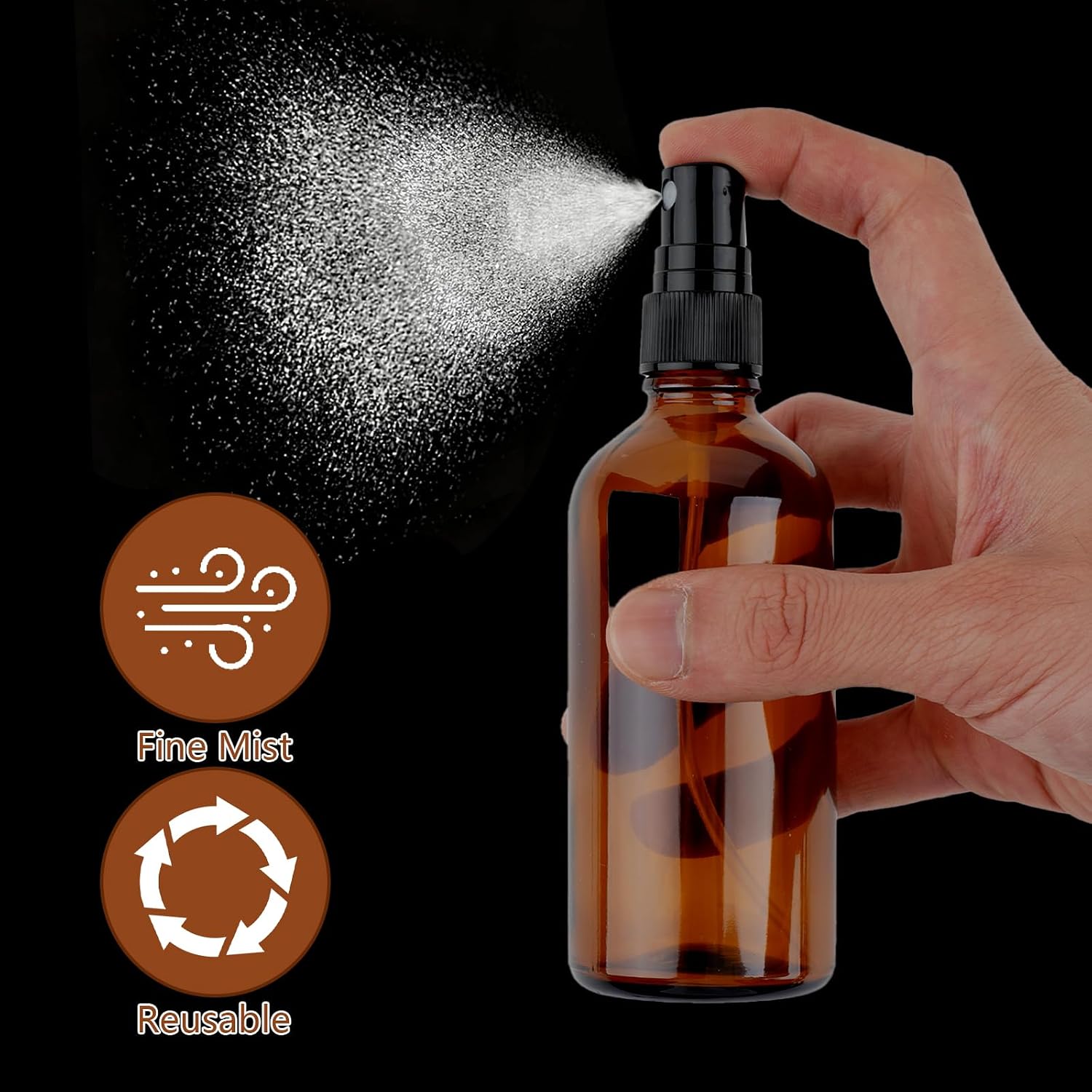 Detalle 2 de 100ml amber fine mist spray bottles