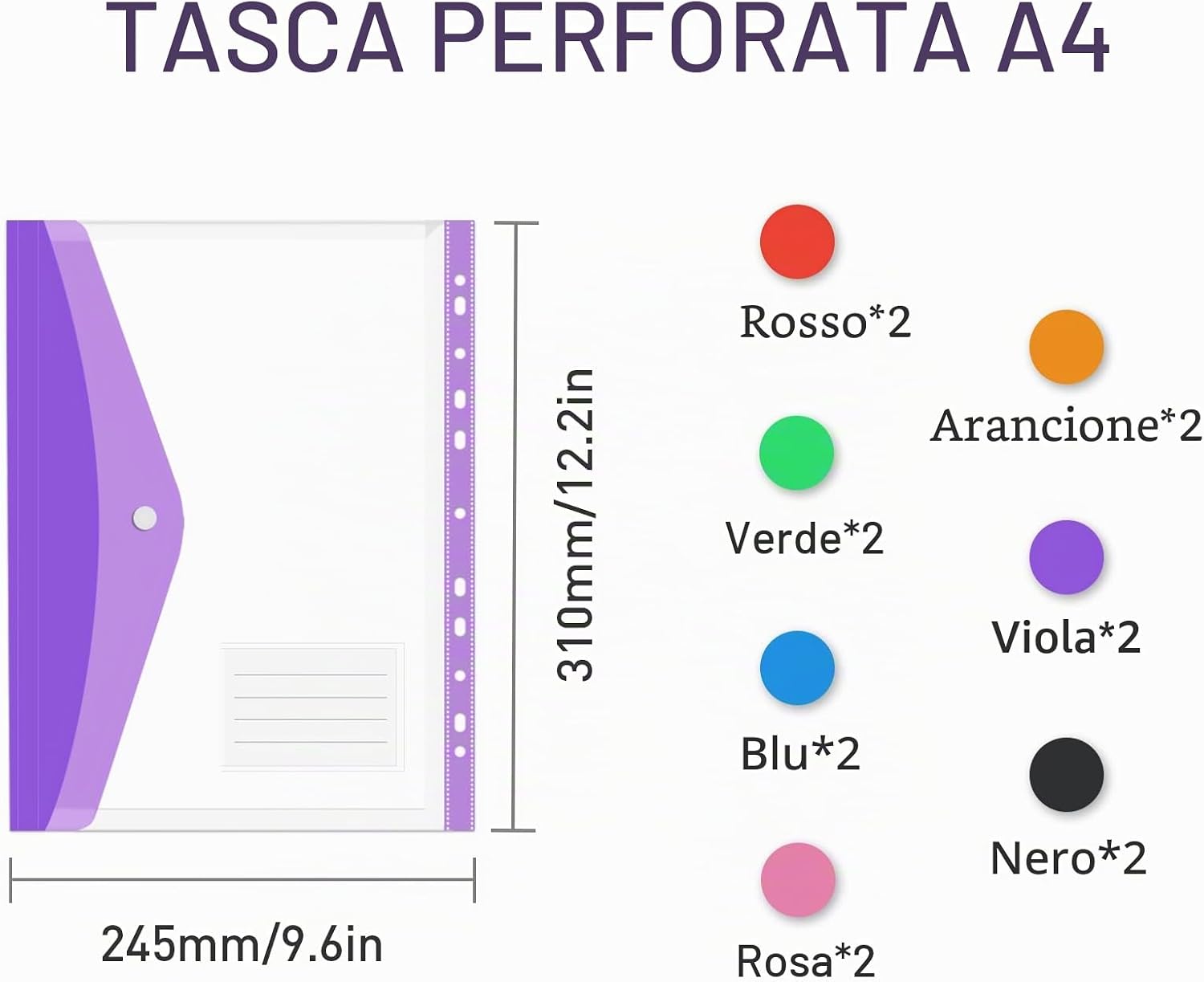 Thumbnail 1 de Ansook 14 Tasche A4 Espandibili: Portafogli e Cartelle in PP per Archiviazione Pratica