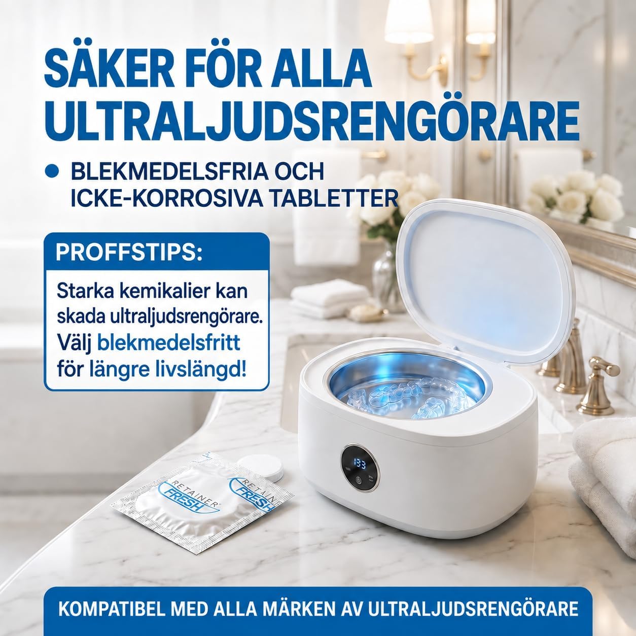 Thumbnail 6 de Retainer Fresh 120tablets rengöringstabletter för tandskenor, proteser och bettskenor