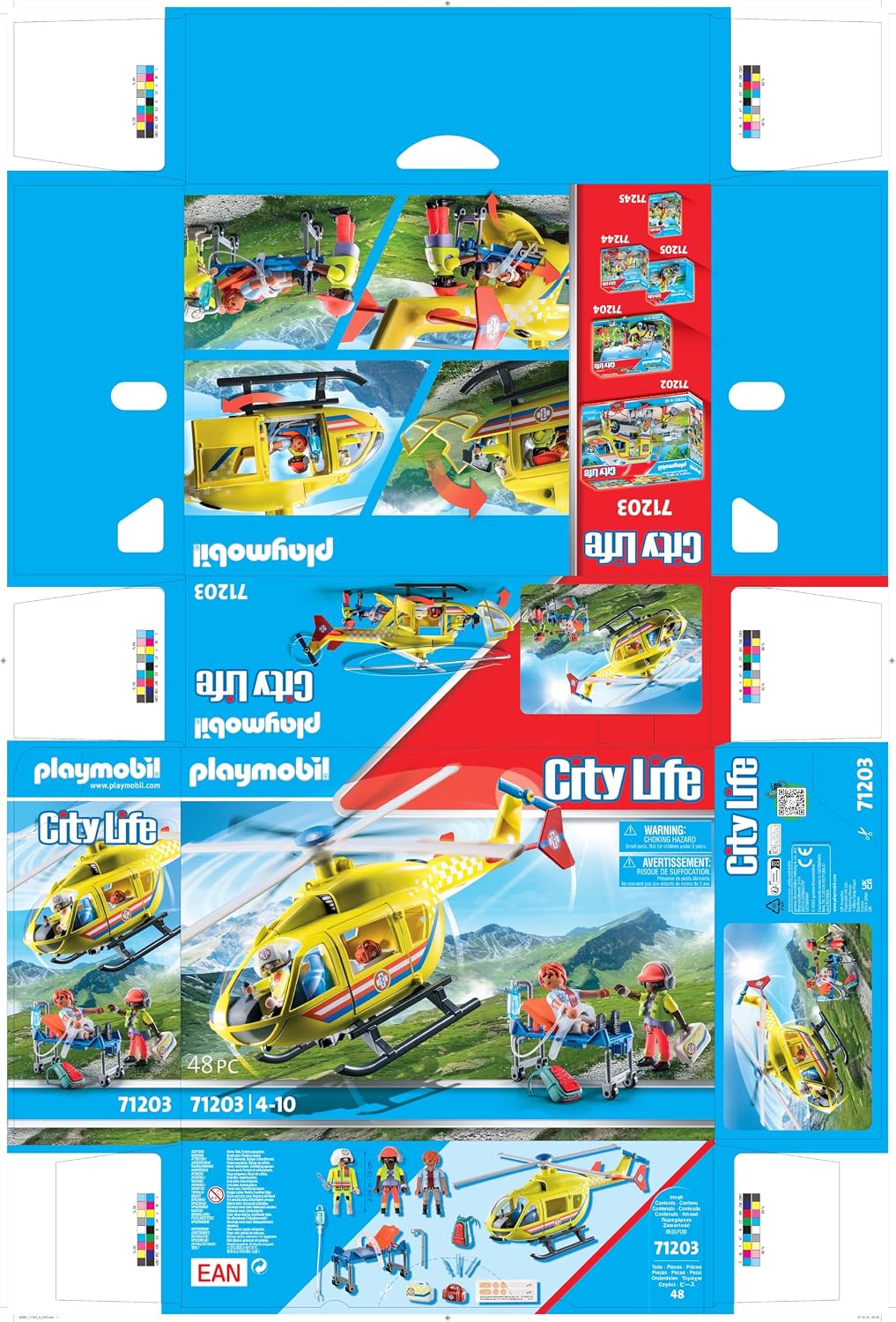 Detalle de Playmobil 71203 Hélicoptère de Secours - City Life : intervention en haute montagne dès 4 ans