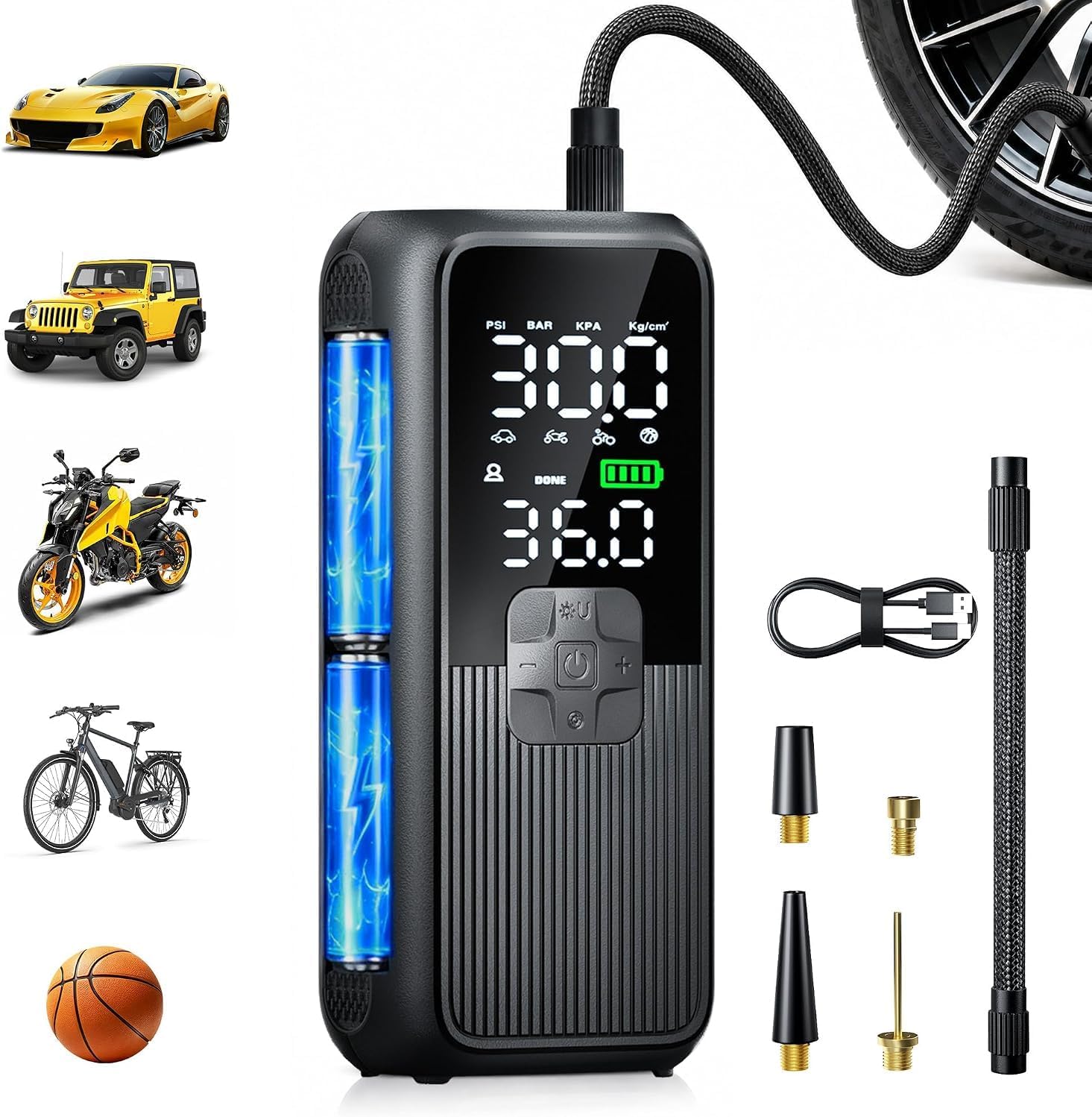 Detalle de Birtokom Portable Tire Inflator, 6000mAh