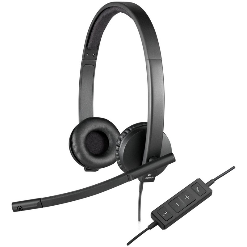 Detalle de Logitech H570E Auriculares con micrófono negros
