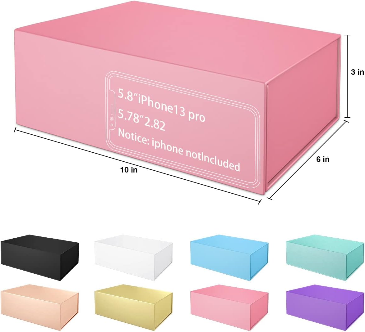 Thumbnail 1 de Gift Boxe 10" x 6" x 3" Magnetic Closure Gift Boxes (Pink, 5-Pack)