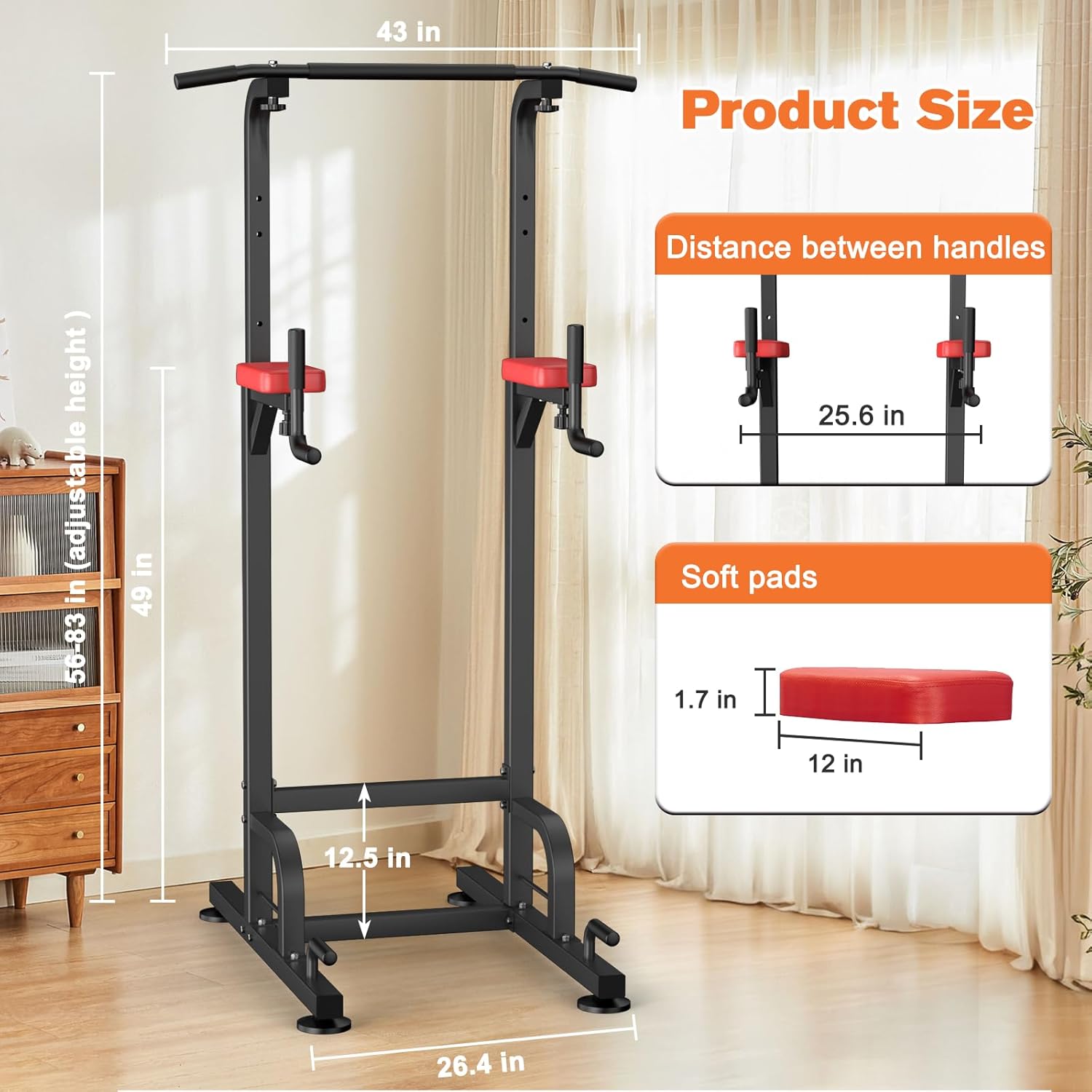 Thumbnail 6 de RELIFE REBUILD YOUR LIFE Power Tower Pull-Up and Dip Station, 9 Height Settings