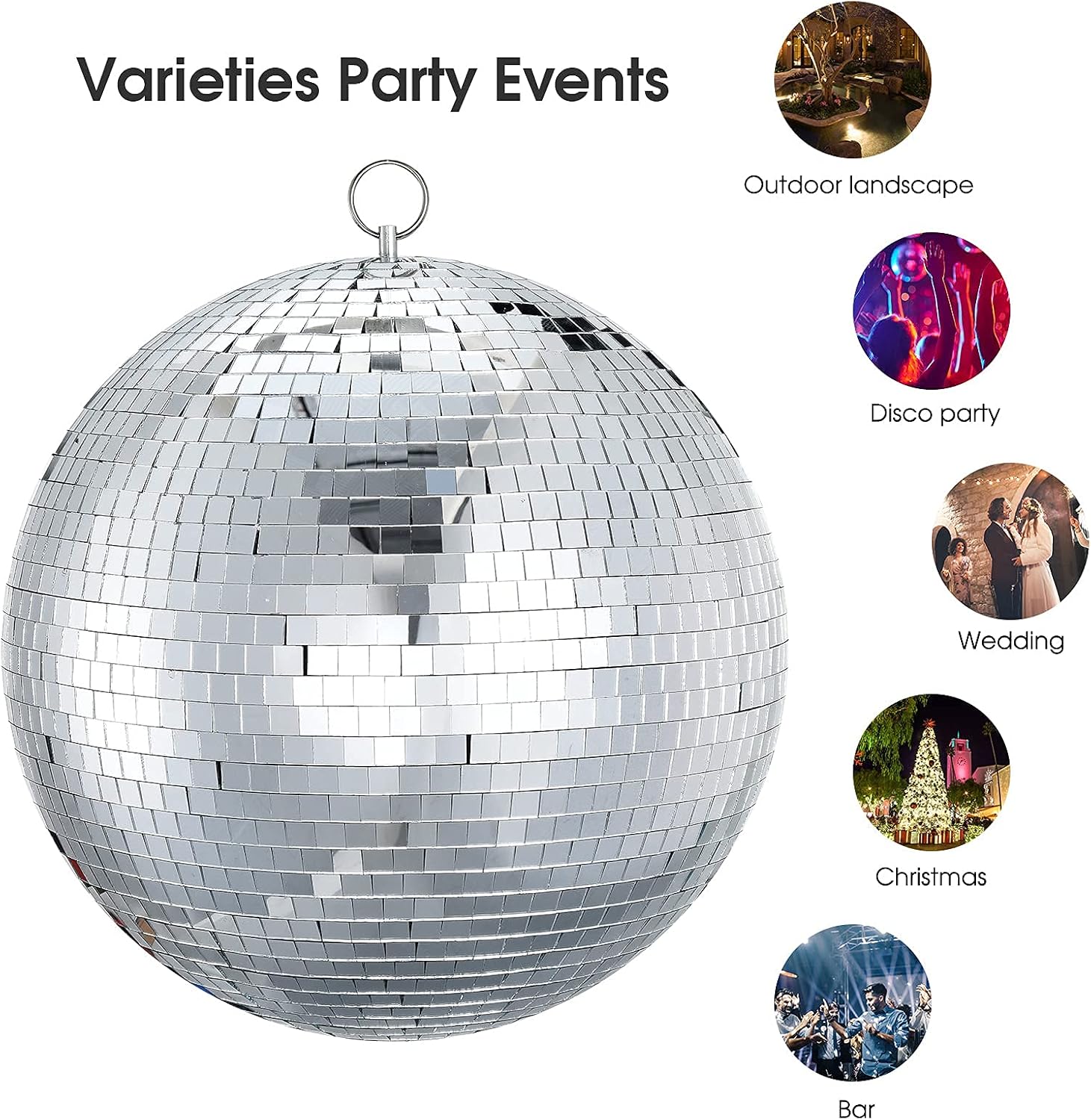 Detalle de Sumono SUM_MB_12IN_MIR 12-Inch Disco Ball with Real Glass Tiles