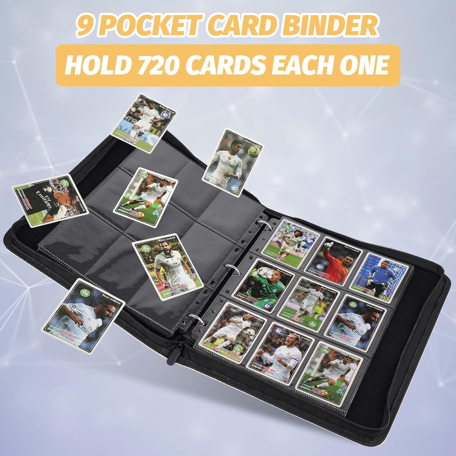 Thumbnail 2 de GERMUN 9 Pocket Card Binder: Premium Zip Trading Card Binder for MTG, TCG, and More (Red)