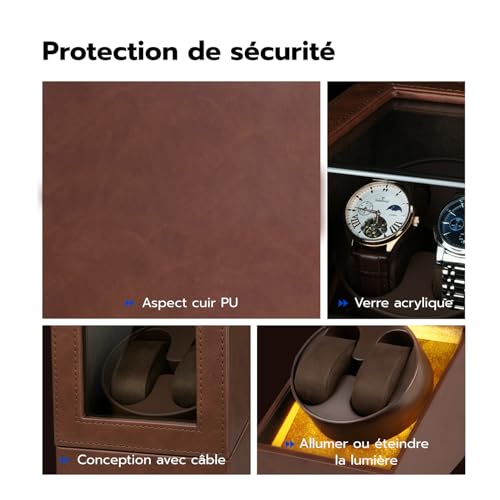 Detalle 2 de Mcbazel Remontoir automatique pour deux montres, LED et rotation bidirectionnelle