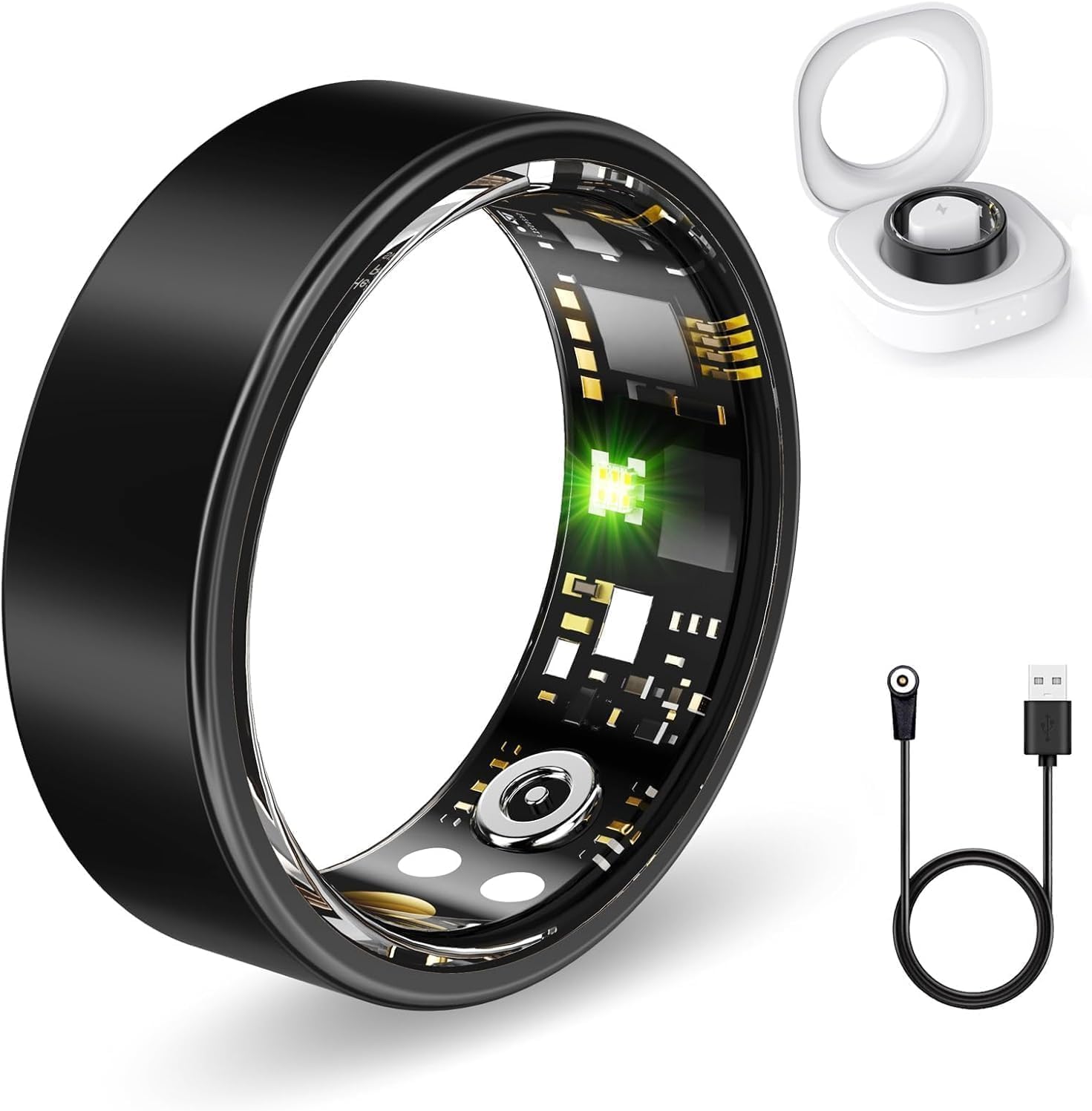 FKGZJF Smart Ring for Health Tracking — Sleep, Heart Rate, SpO2, HRV, and Activity (No Subscriptions, IP68)