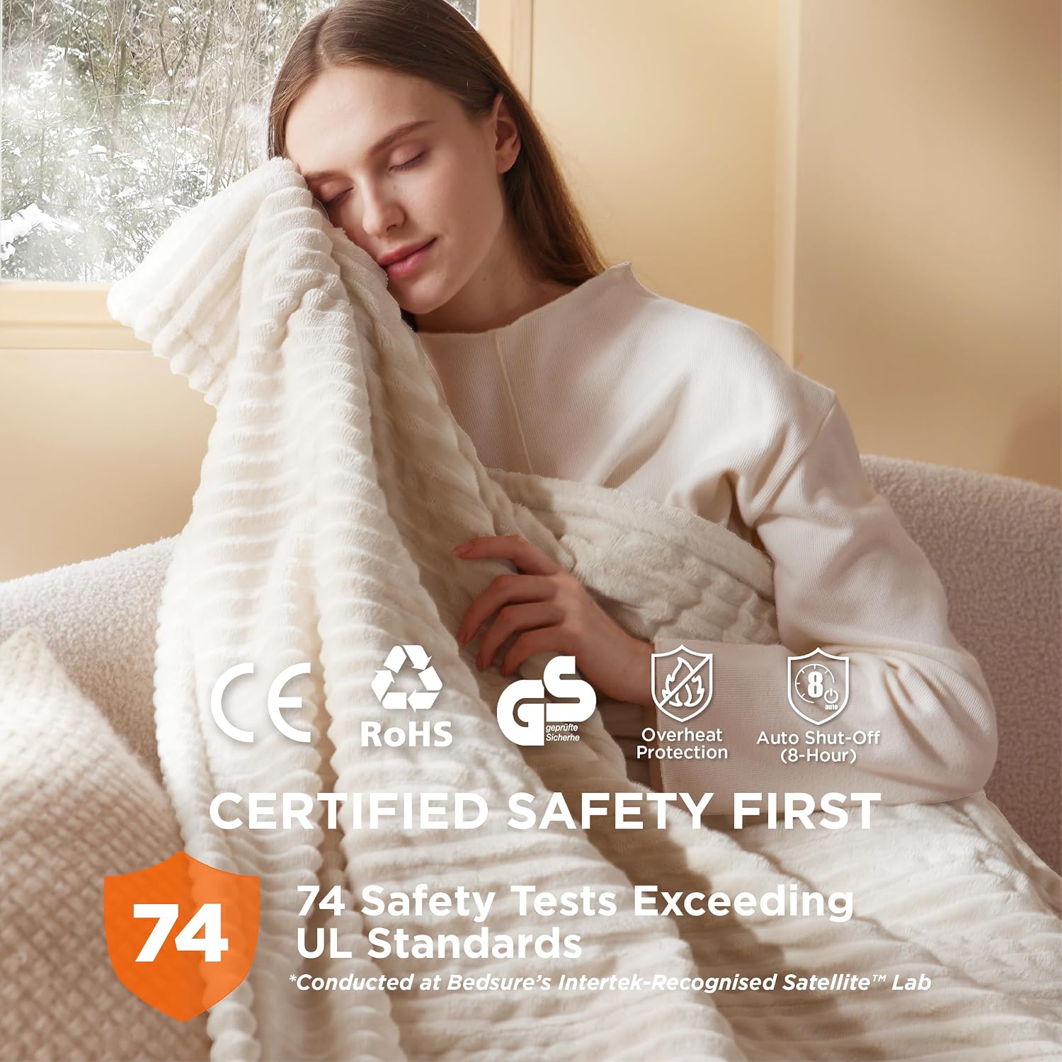 Detalle de Bedsure heated throw blanket 130x160cm