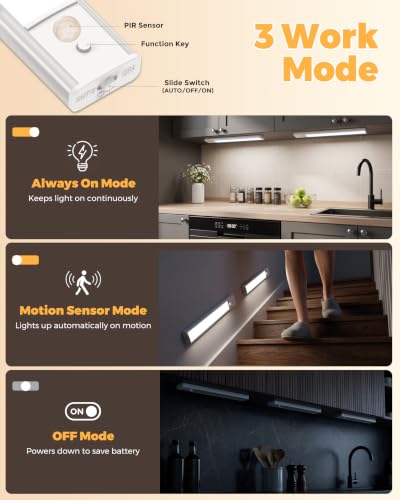 Thumbnail 8 de VenzBlomia Under Cabinet Kitchen Lights 5 Pack with Motion Sensor (25cm)
