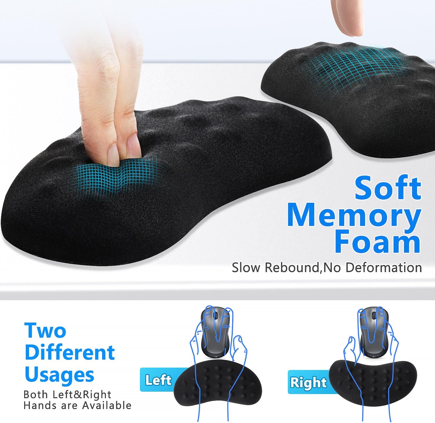 Detalle de Gimars Mouse Wrist Rest – Memory-Schaumstoff-Handgelenkstütze mit Massage-Löchern